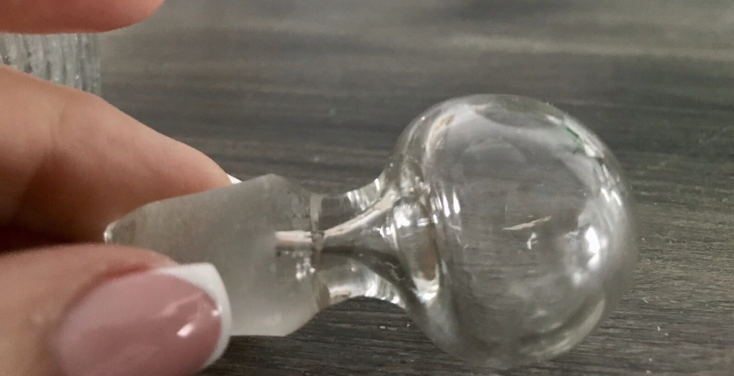 Antik Biedermeier kleine Karaffe Weinkaraffe Dekanter Glas graviert