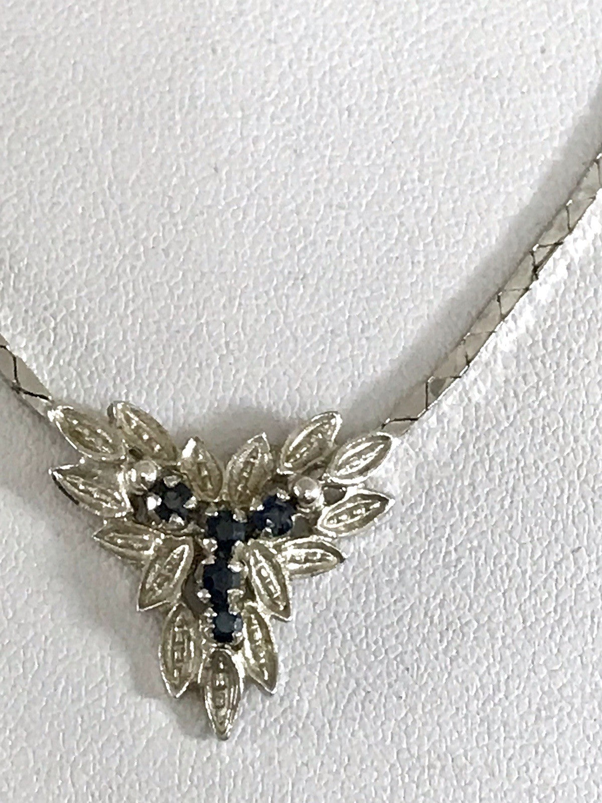 Antik Edel Art Déco 835 Silber Set Collier Halskette blaue Steine & Armband