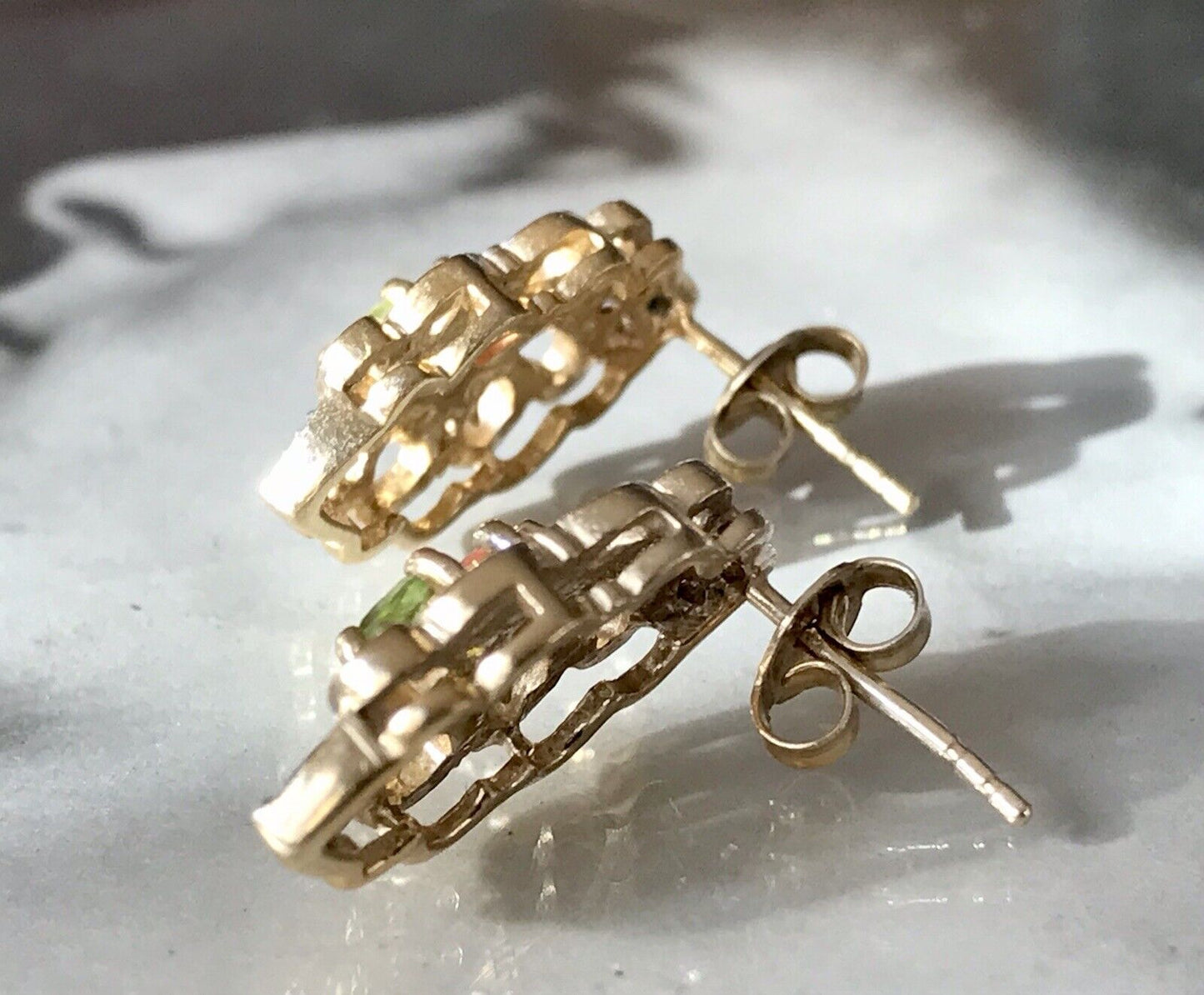 Cavill Ohrringe Ohrstecker DAMEN Silber vergoldet gold Vintage Stil Edelsteine