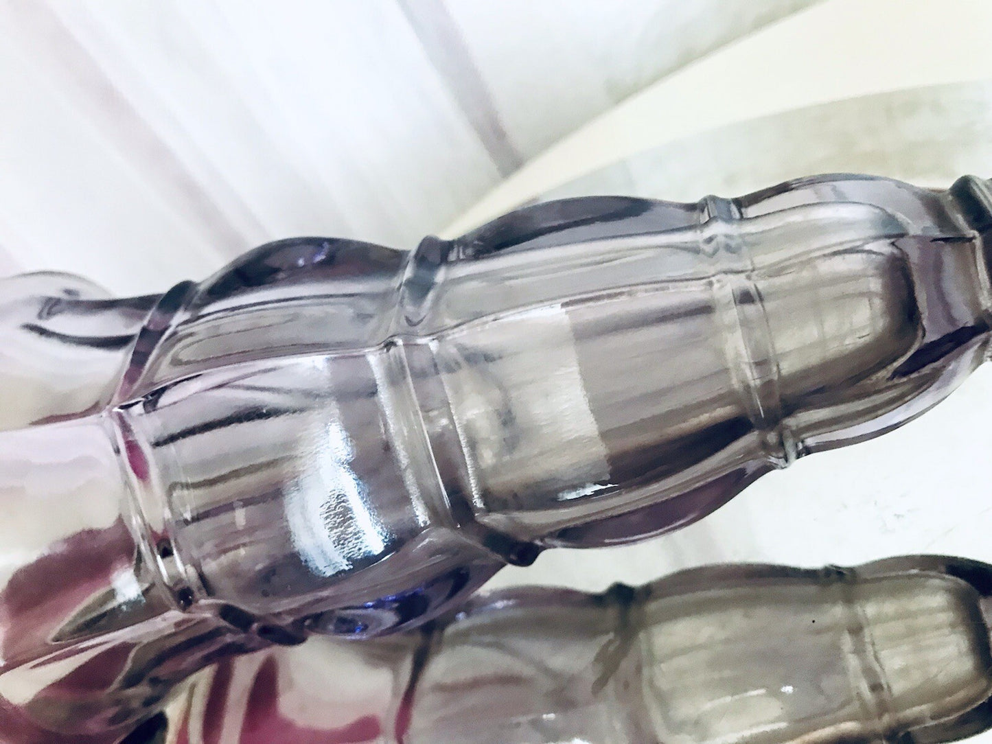 Antik Art Déco 1 Vase Glasvase Pressglas Lila Glas