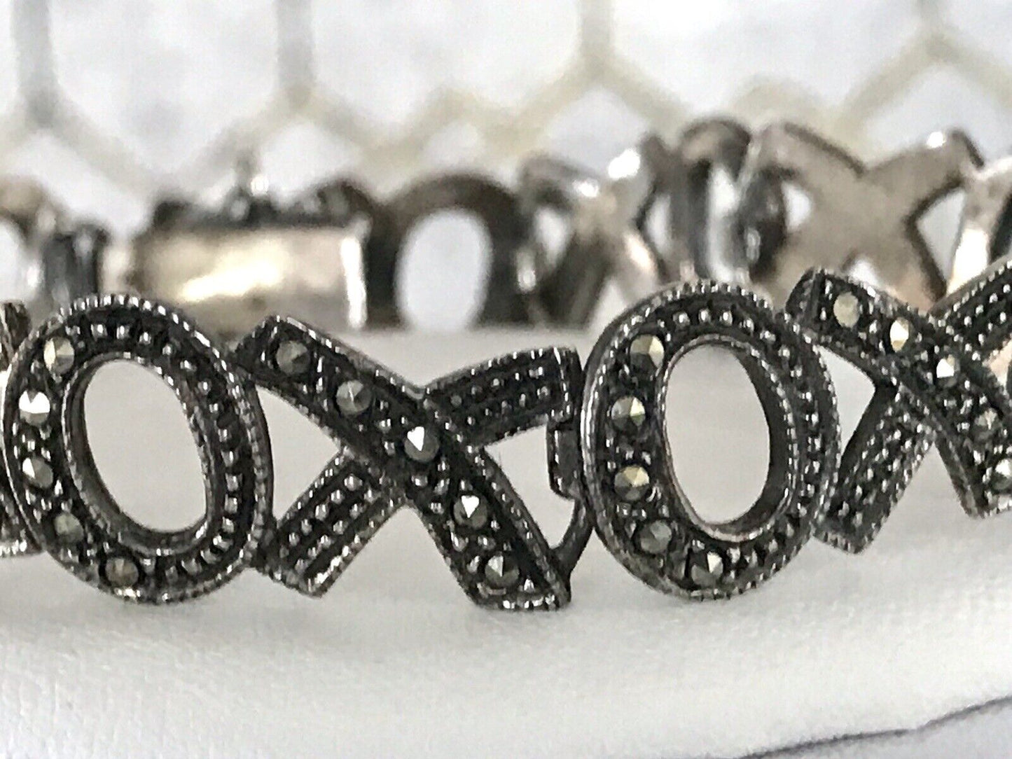 Vintage faszinierendes Armband XO Markasite Silber WOW