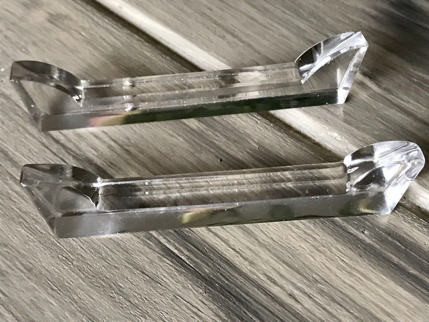 Alt Antik 8+1 französische Art Déco Messerbänkchen Kristallglas Glas