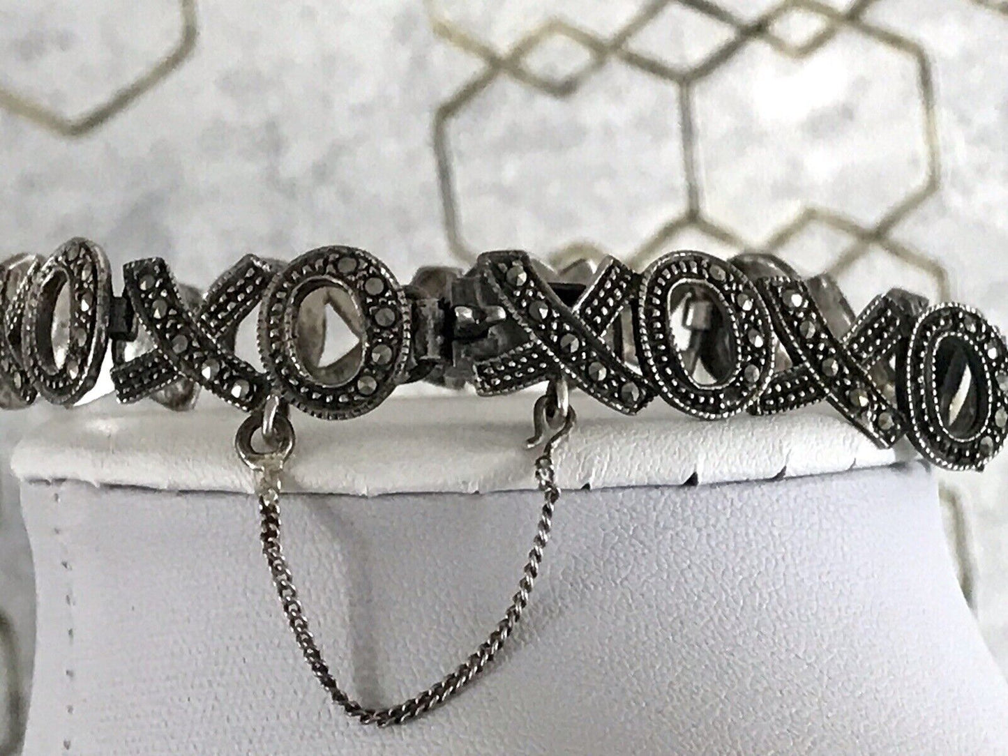 Vintage faszinierendes Armband XO Markasite Silber WOW
