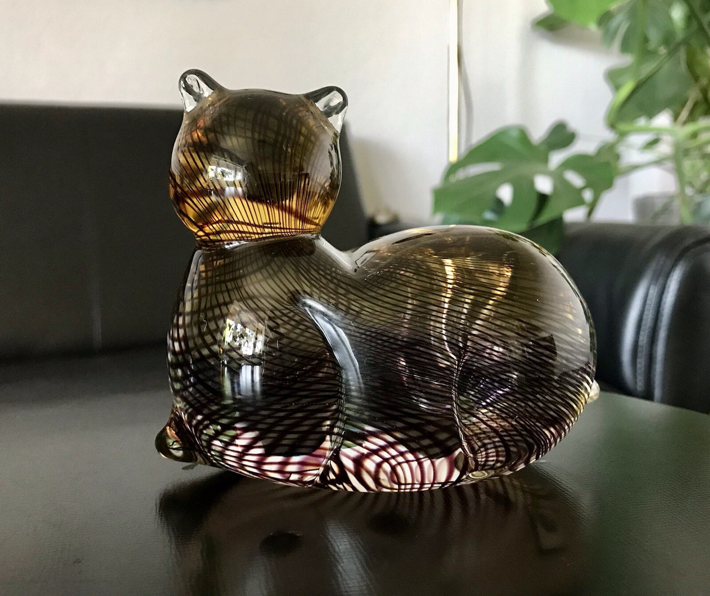Vintage Murano? 60er Katze Figur Skulptur Briefbeschwerer Glas mundgeblasen