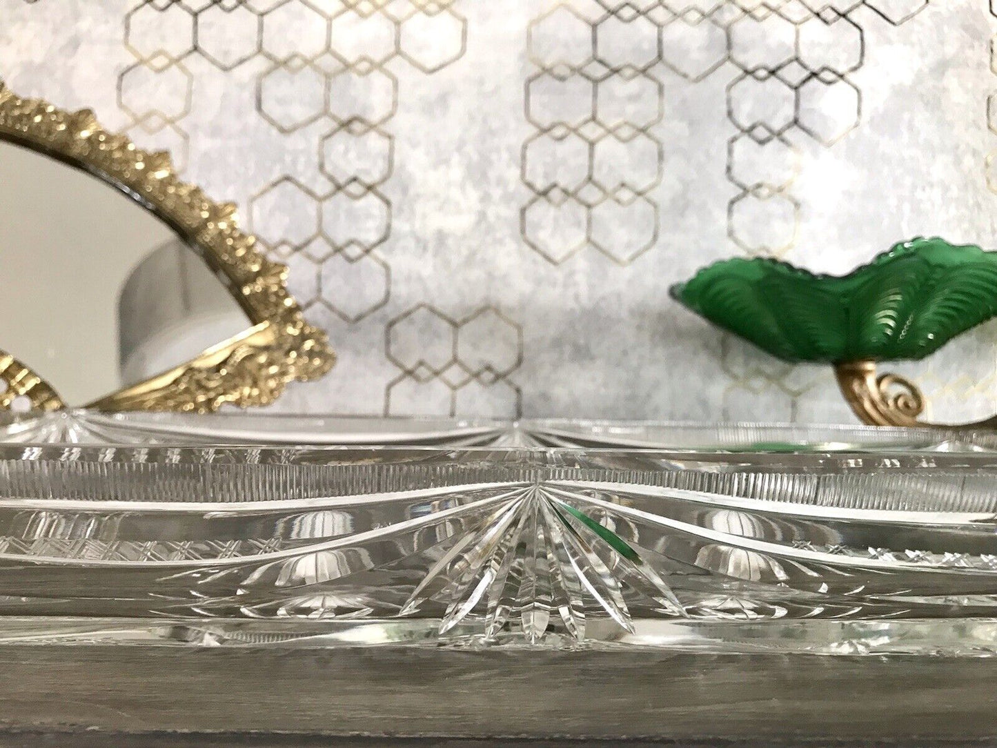 Antik Bleikristall Schale Glasschale Kristallglas Glas Schliff EDEL Groß