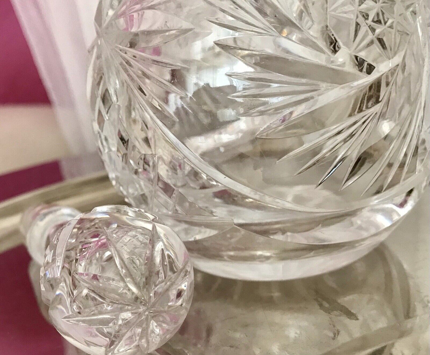 Antik Alt Karaffe Rumflasche Kristallglas Bleikristall geschliffen So SCHÖN