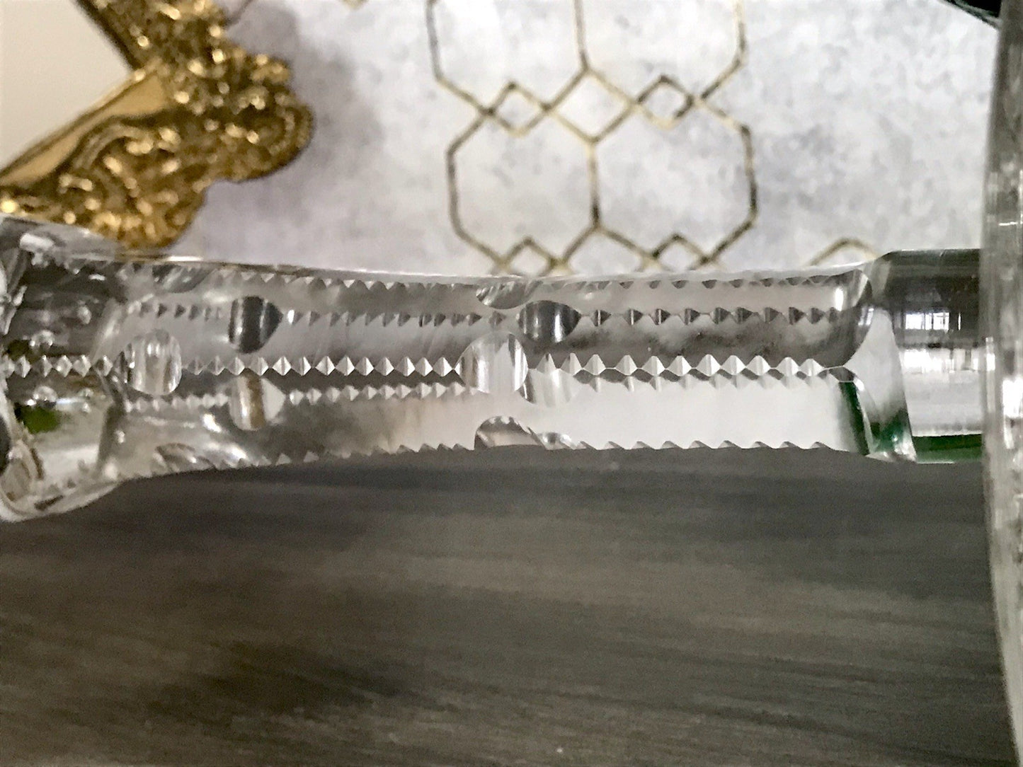 Antik Adenken Glas Pokalglas Kelch Pokalkelch Luftblasen Monogramm Jugendstil