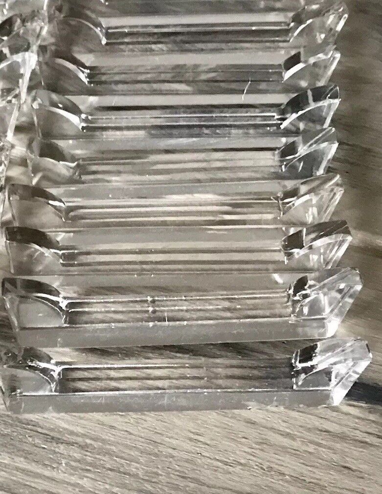 Alt Antik 8+1 französische Art Déco Messerbänkchen Kristallglas Glas
