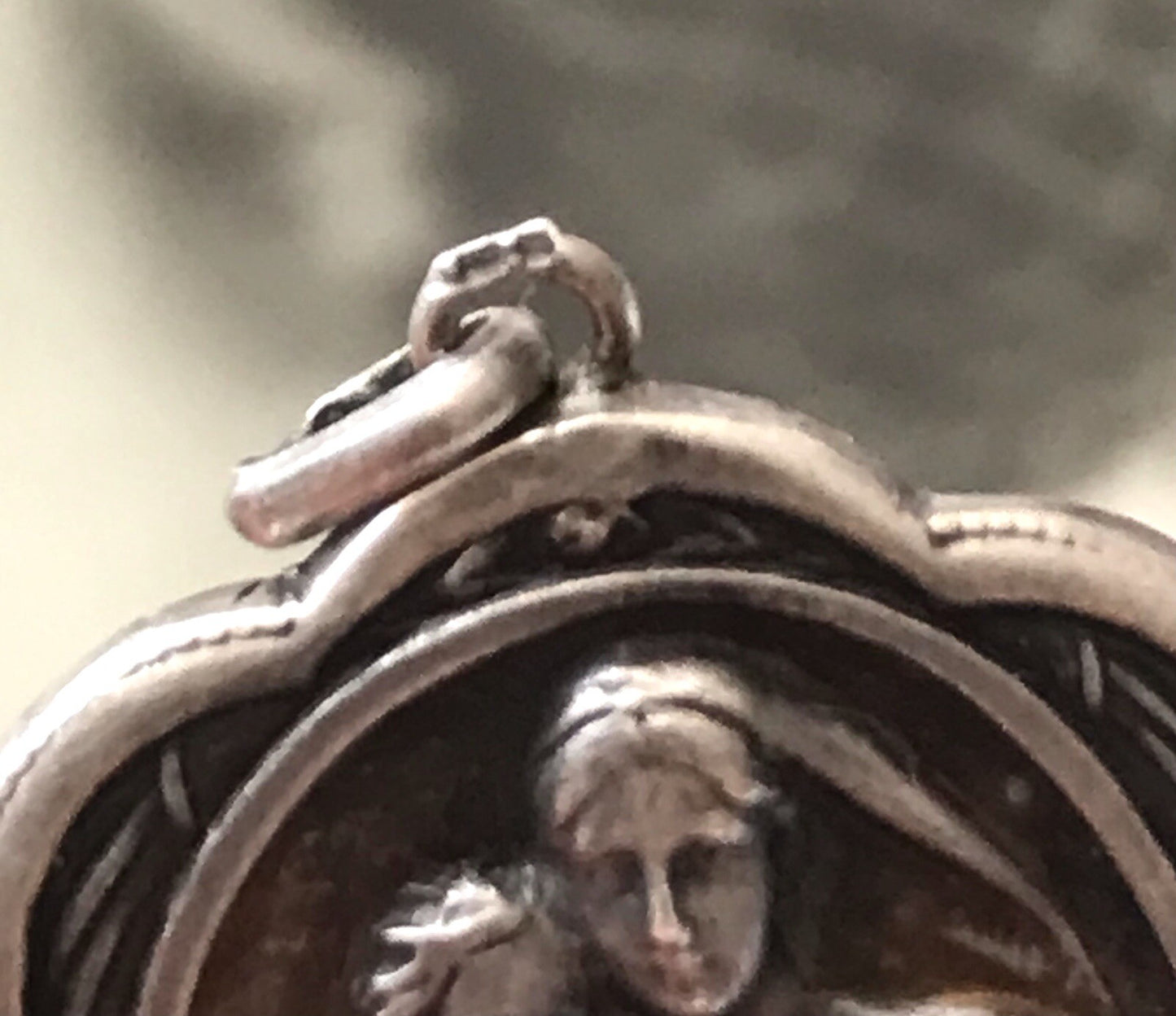 Antik Edel Anhänger Kettenanhänger Silber christlich Maria Mutter Gottes Jesus