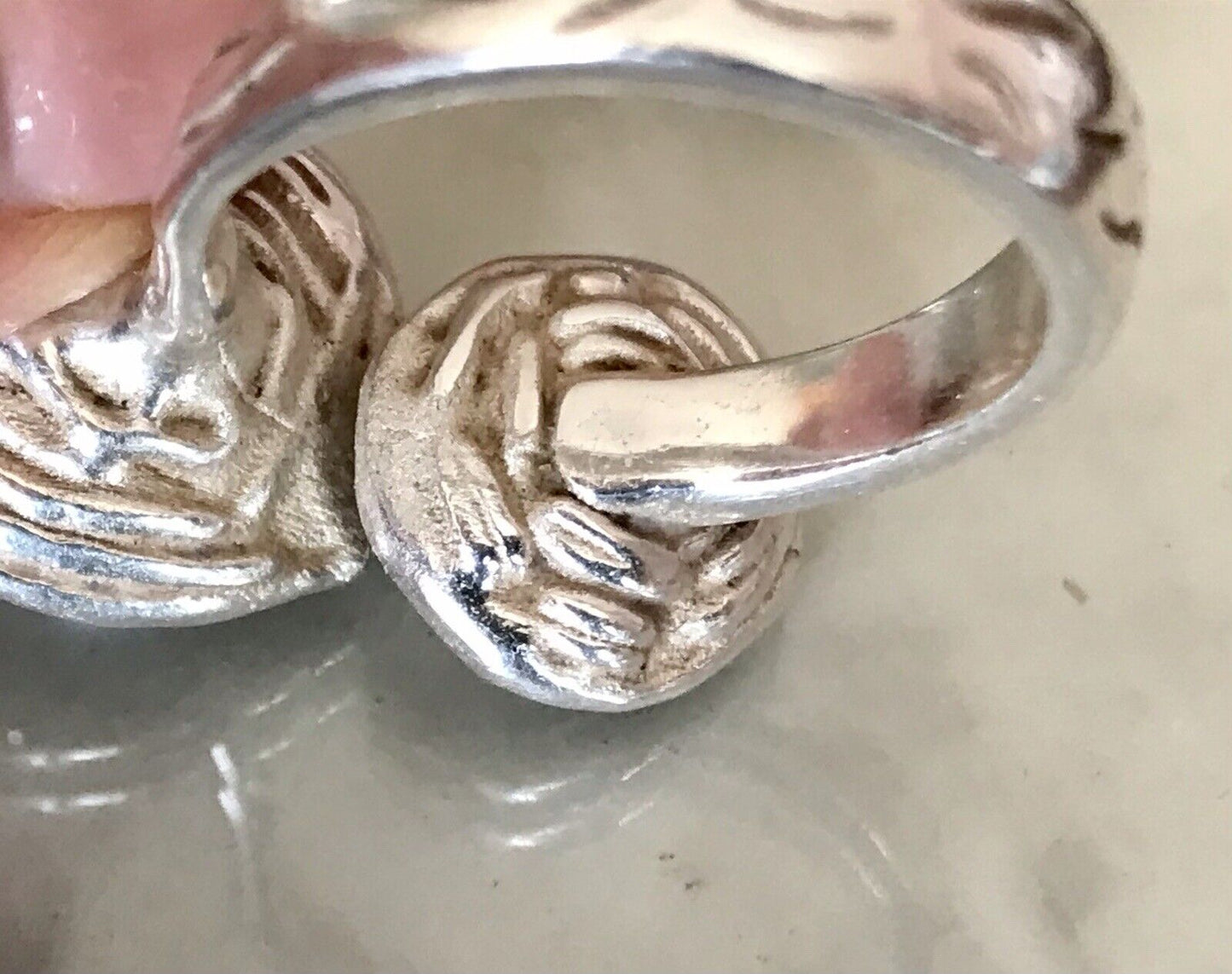 Vintage Modernist Designer DAMEN RING 925 Silber ADK Gr.58- 60 Perlen