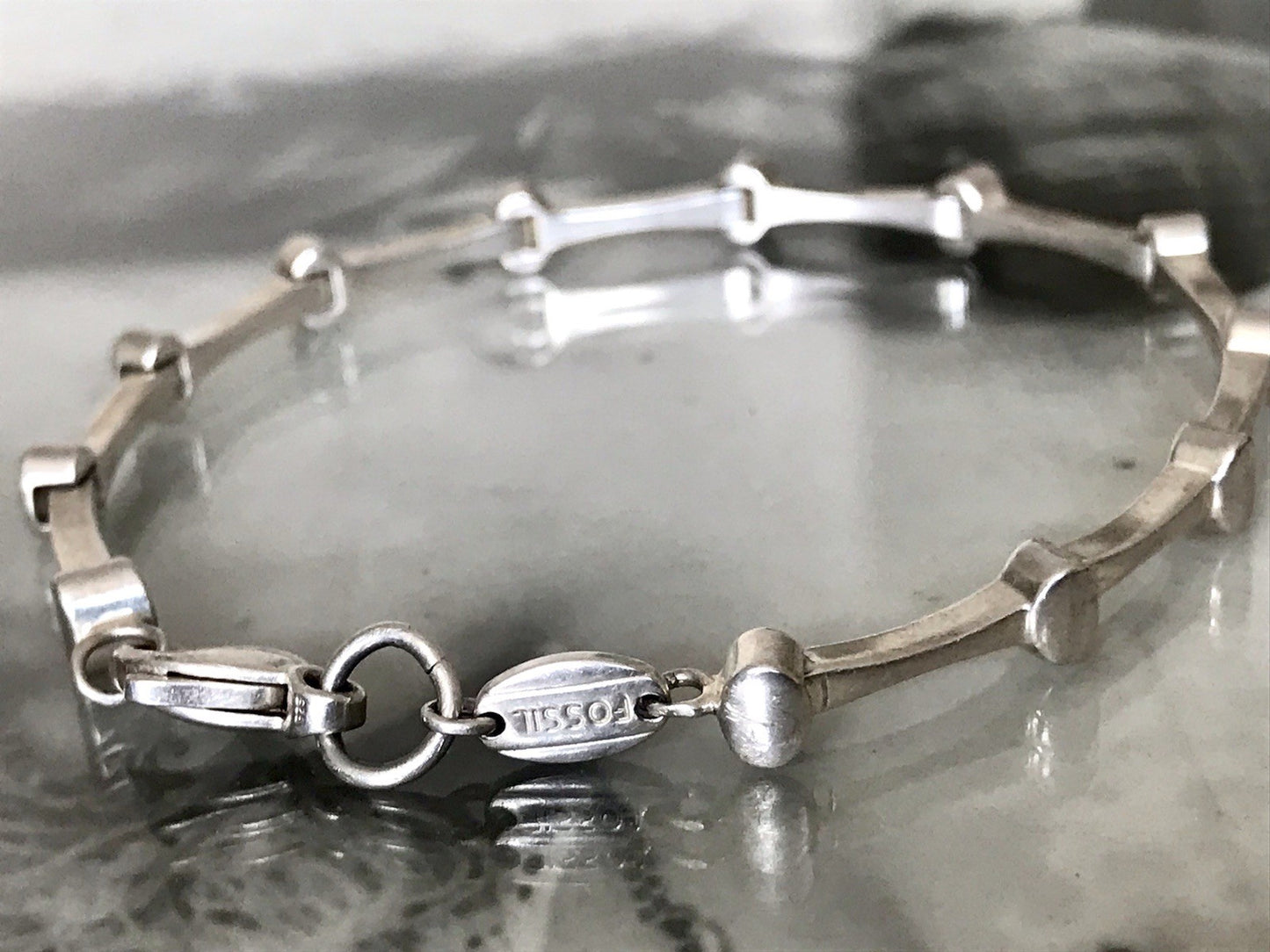 Unisex Herren Damen Armband Silber Schmuck Fossil massiv 925