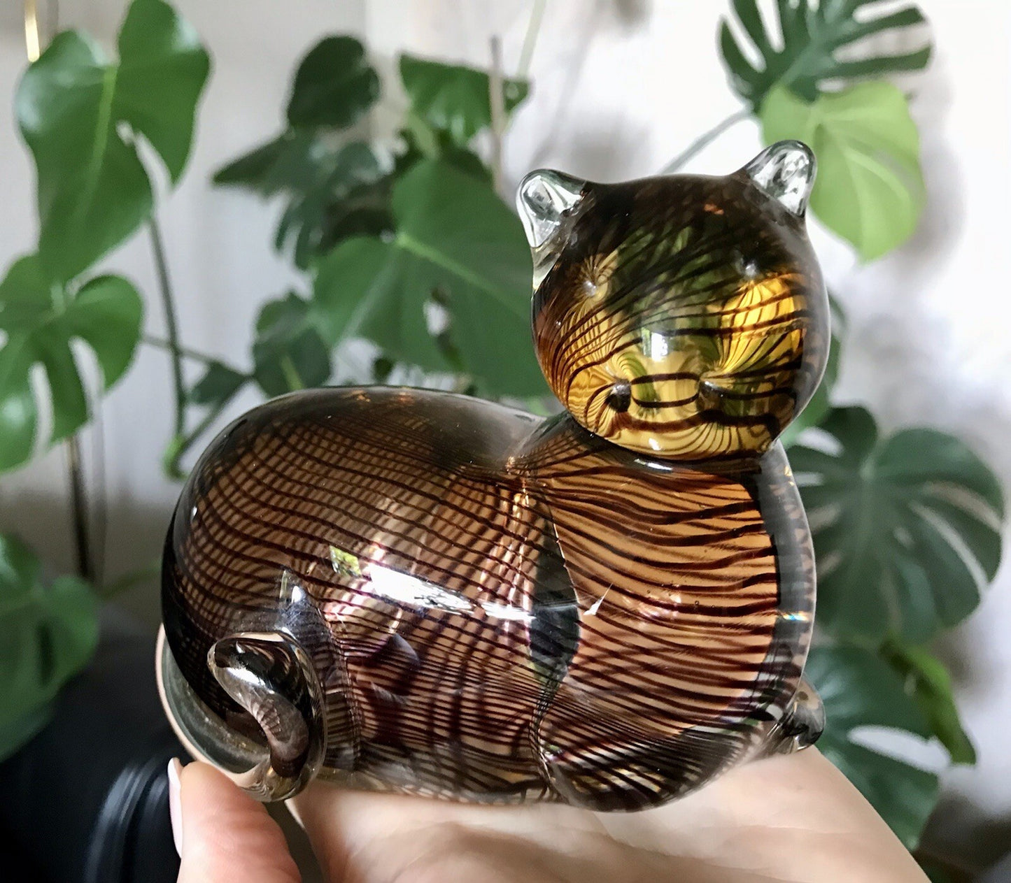 Vintage Murano? 60er Katze Figur Skulptur Briefbeschwerer Glas mundgeblasen