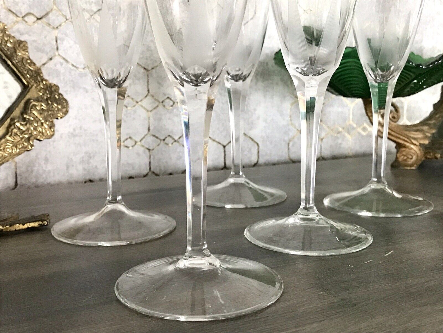 Antik Art Déco 5x Champagnerflöten Gläser Zeus Otto Rakel 40er Jahre Weisswasser