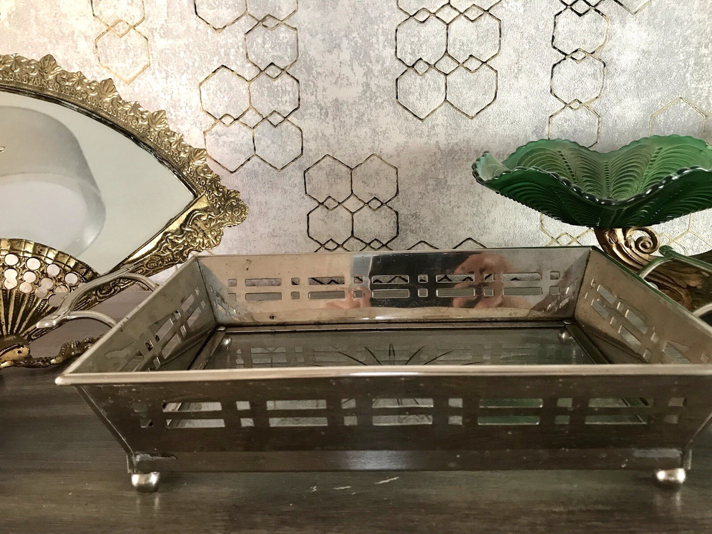 Antik Jugendstil Art Déco Schale versilbert? Argentor? Jardiniere Tafelaufsatz