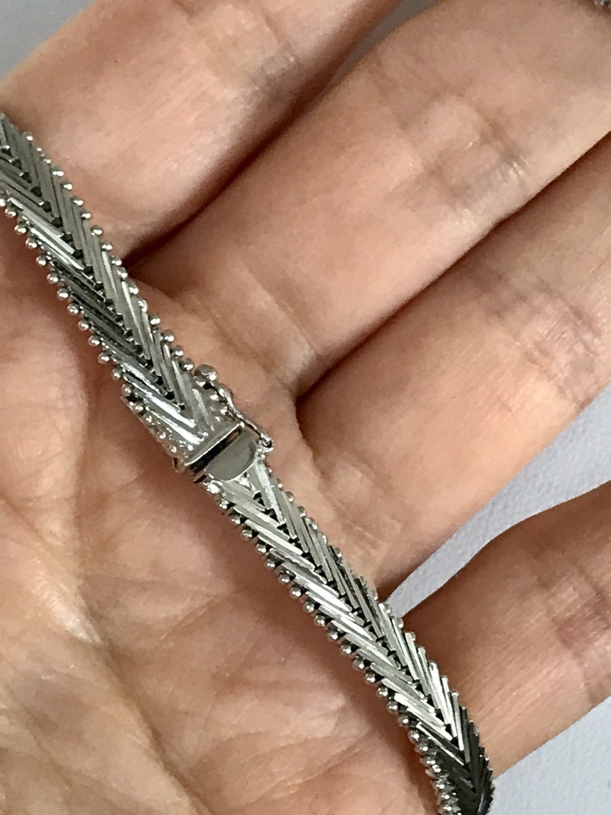 Antik Edel Art Déco 835 Silber Collier rhodiniert Halskette blau Steine Armband
