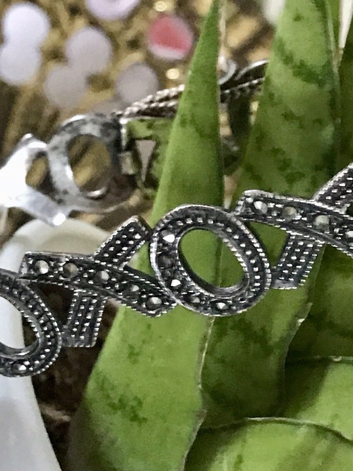 Vintage faszinierendes Armband XO Markasite Silber WOW
