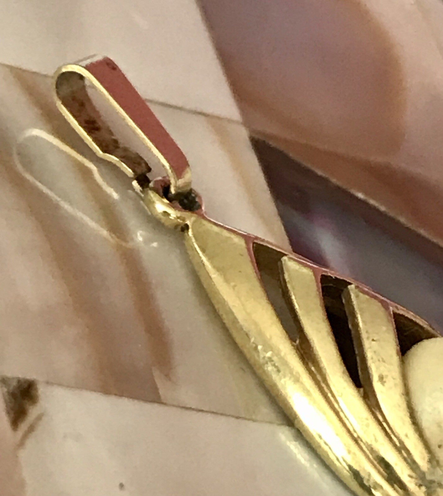Vintage Designer Anhänger Perle Amerik. Doublè vergoldet