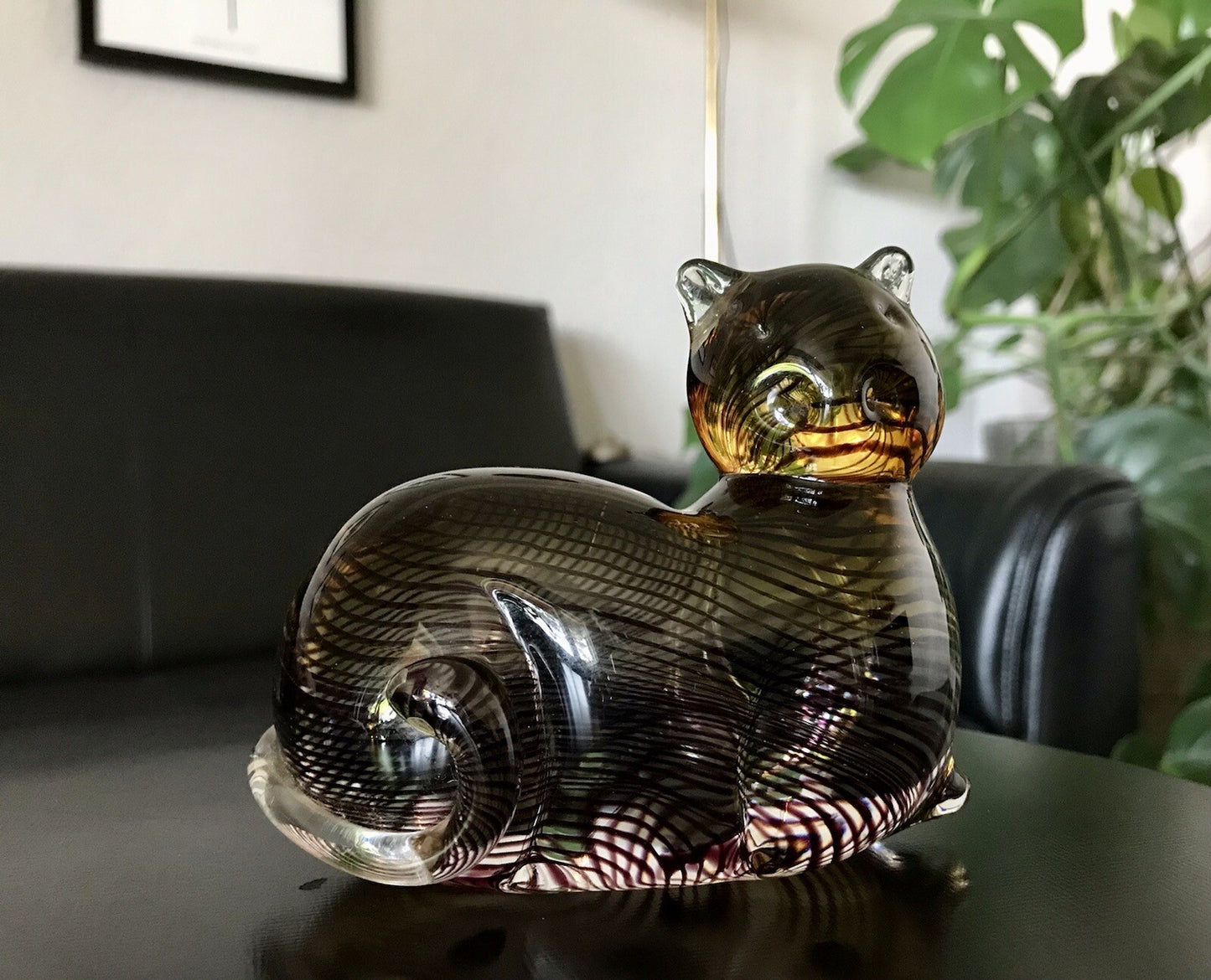 Vintage Murano? 60er Katze Figur Skulptur Briefbeschwerer Glas mundgeblasen