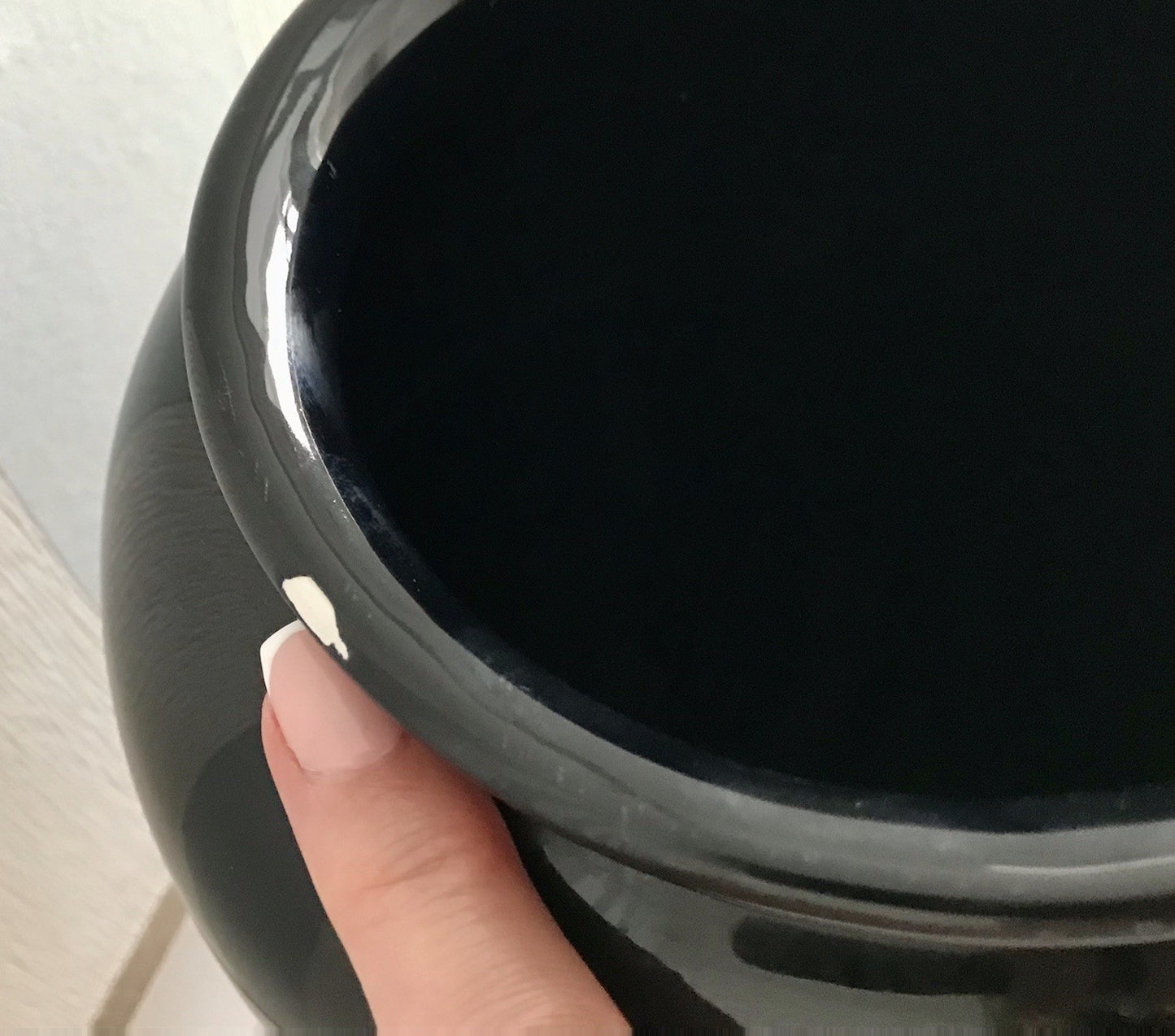 Vintage GROß 1 Porzellan Prunkvase Deckelvase Vase Italien MCM schwarz bunt