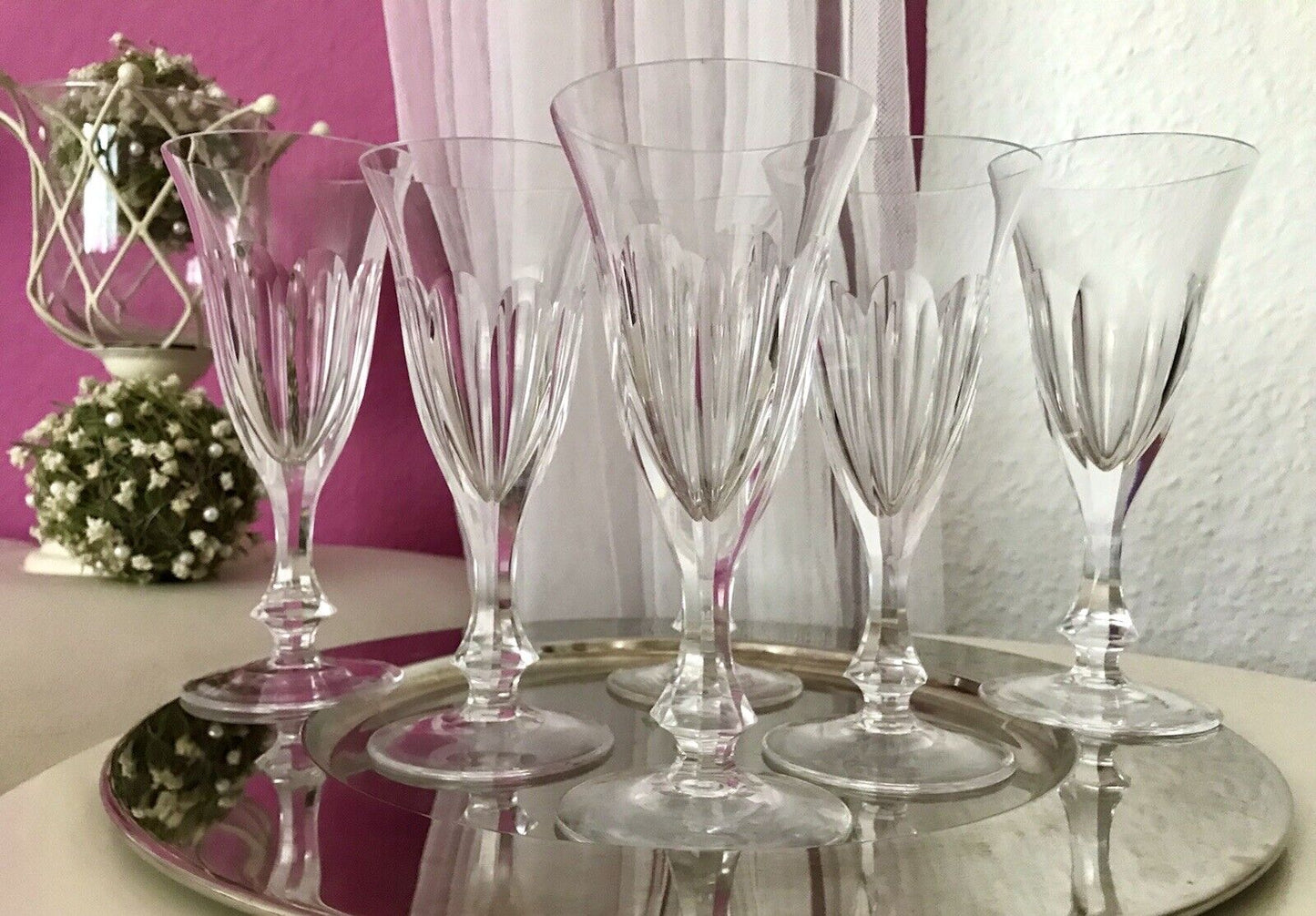 Vintage EDEL 6 Sektflöten Champagnerflöten Gläser Kristallglas Bleikristall WOW
