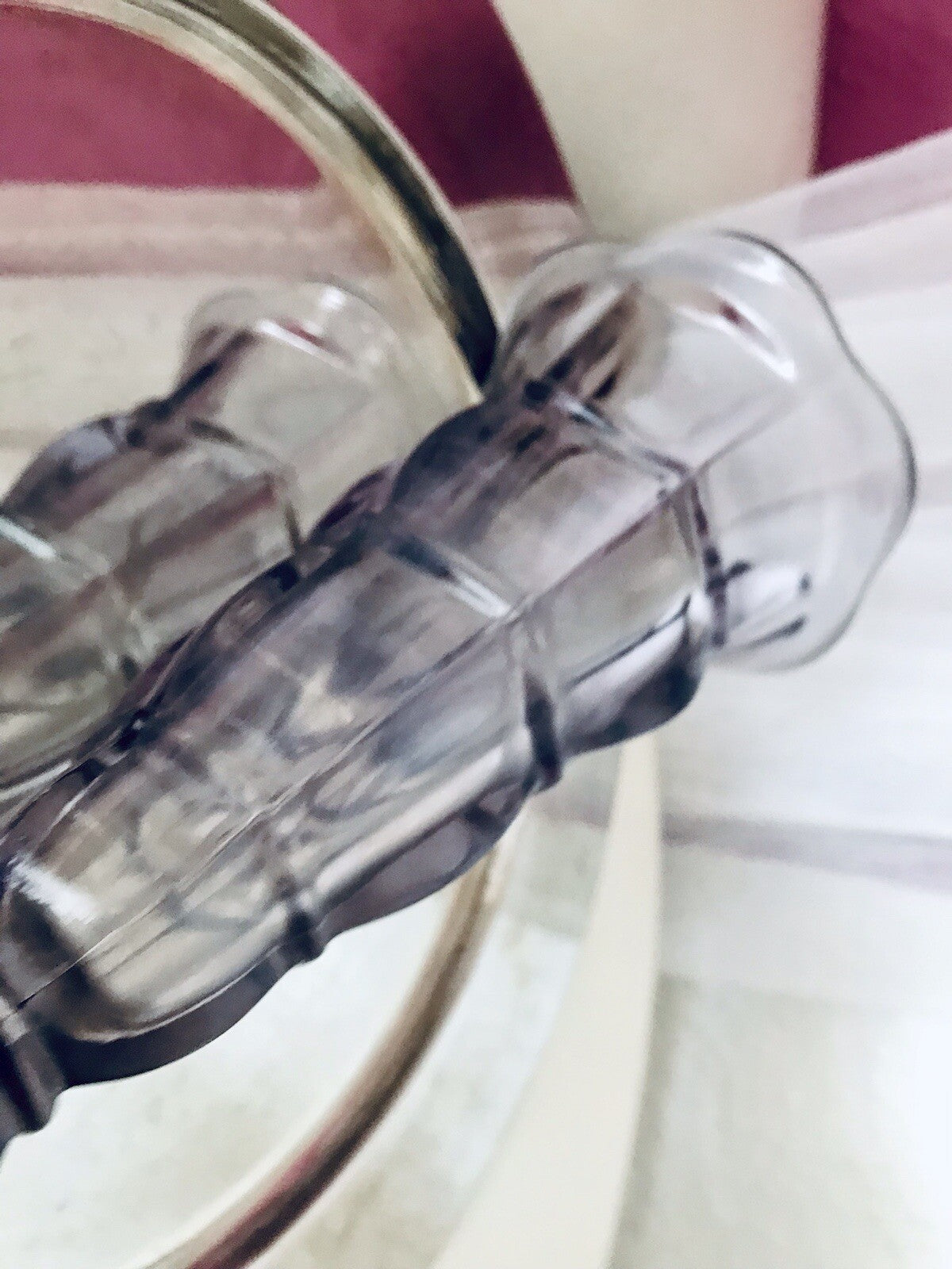 Antik Art Déco 1 Vase Glasvase Pressglas Lila Glas