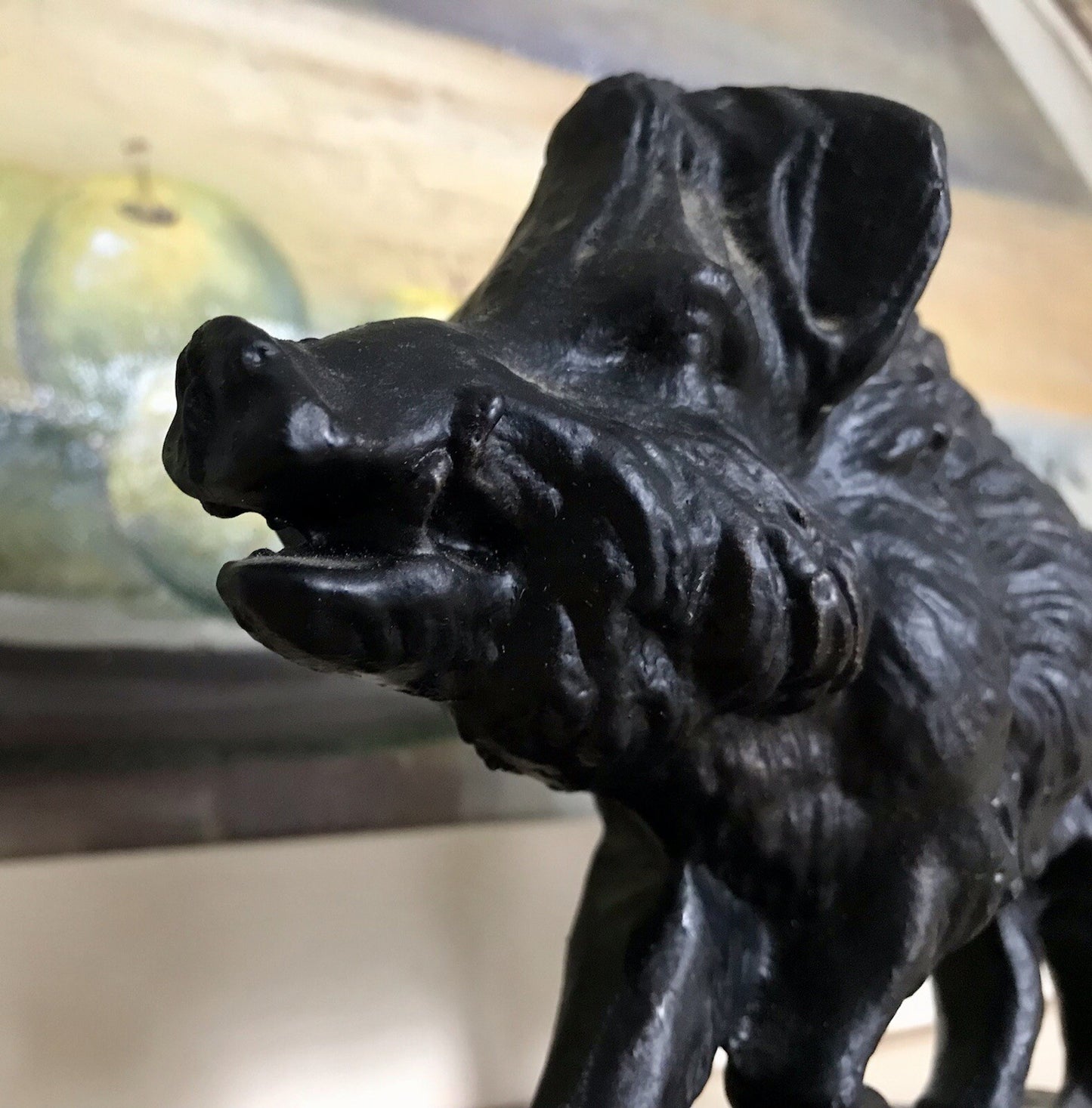 Alt antik? Eisenguss Skulptur Figur Schwein Wildschwein Gusseisen