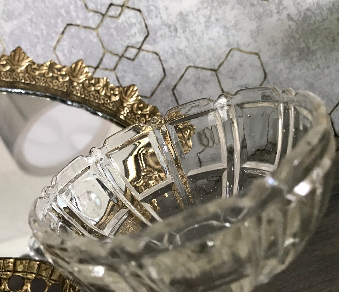 Antik Jugendstil Art Déco Pressglas Glas Fußschale Schale Zuckerschale
