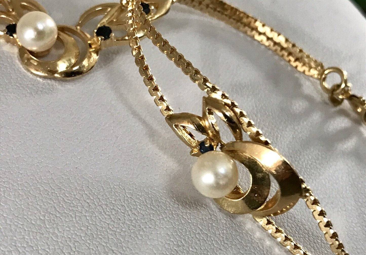 Vintage Set 835 Silber vergoldet Schmuck Kette Halskette Collier & Armband