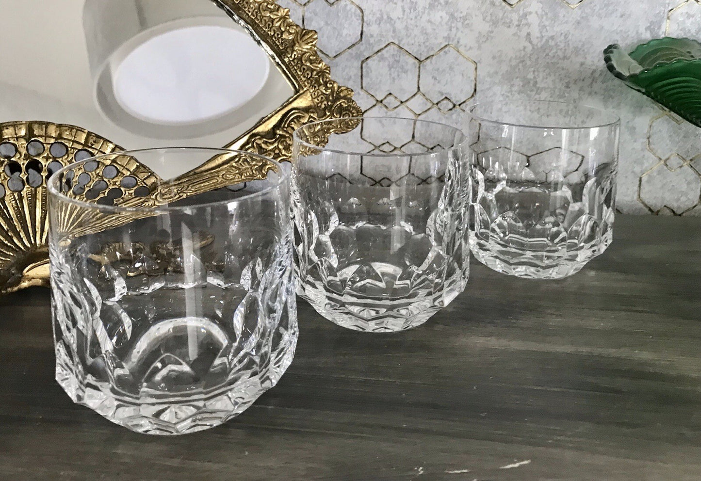 Vintage Edel 3x Whisky Gläser Kristallglas Peill & Putzler Bleikristall