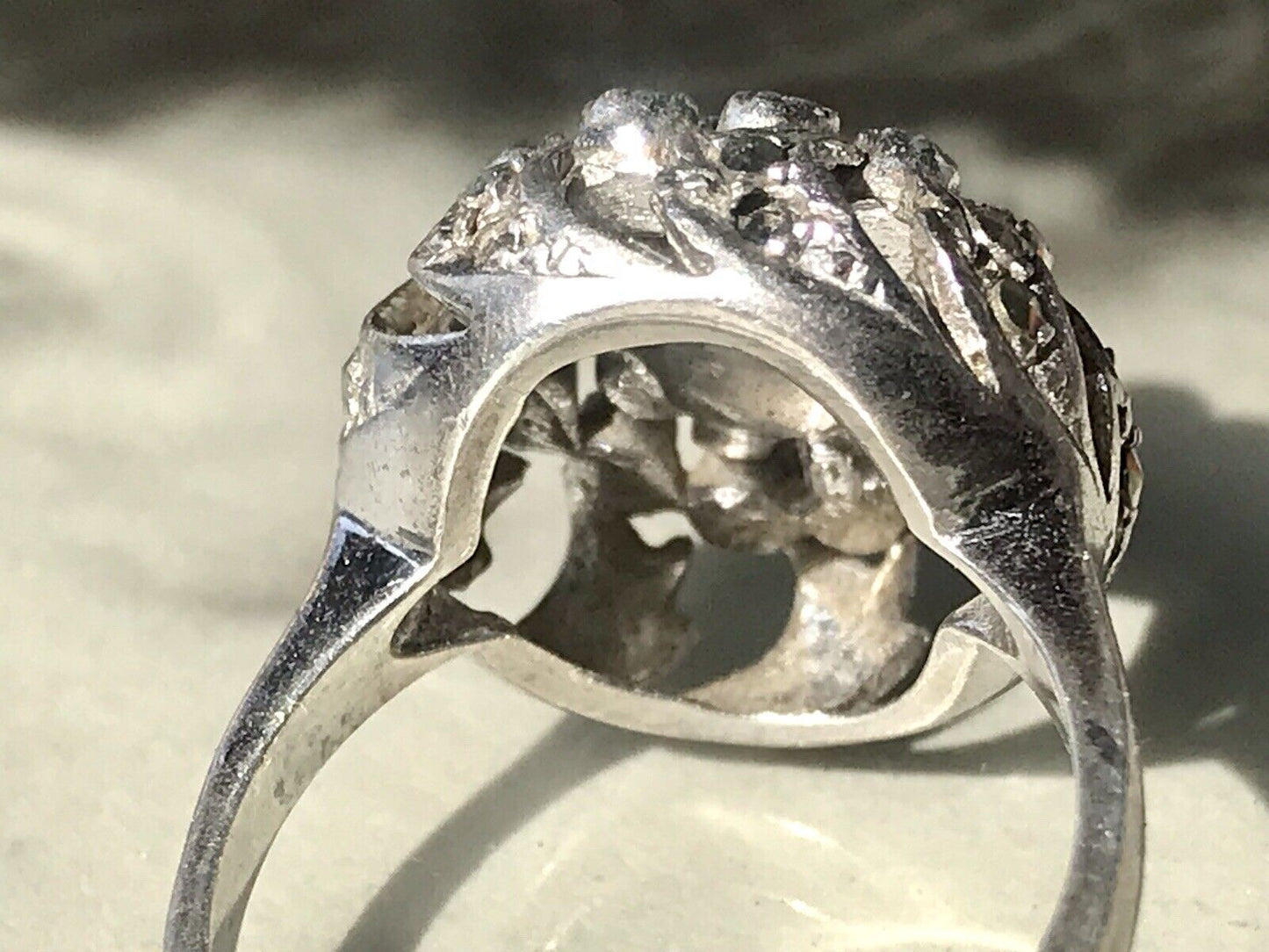 Antik Edel DAMEN Entourage RING Silber 835 Perle Markasite Gr.52