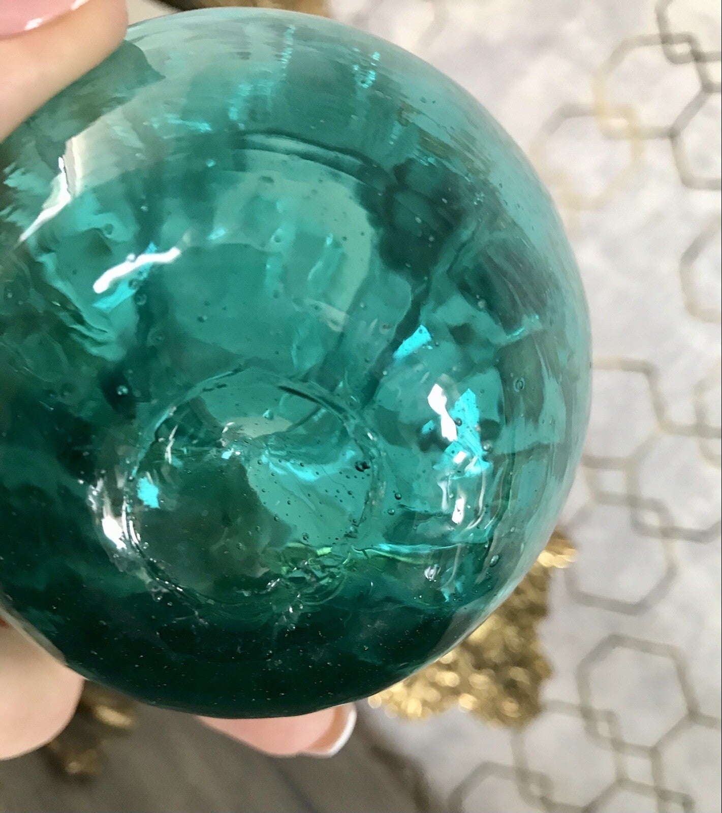 Antik Glasvase Vase Türkis Blau Glas Abriss Aufschmelzungen Murano?