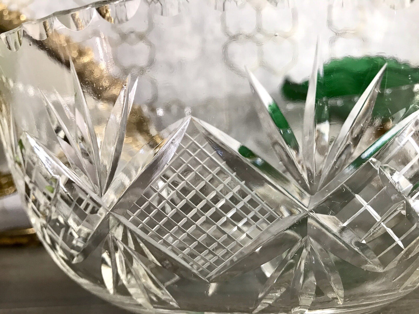 Antik Bleikristall Schale Glasschale Kristallglas Glas edel Salatschale Schlif