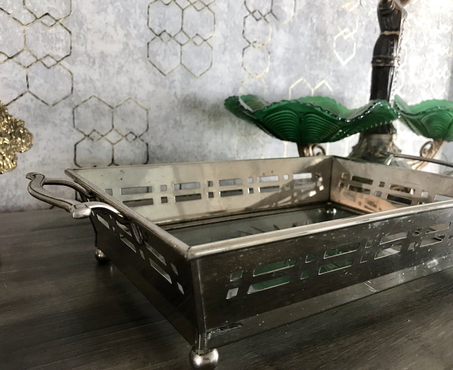 Antik Jugendstil Art Déco Schale versilbert? Argentor? Jardiniere Tafelaufsatz