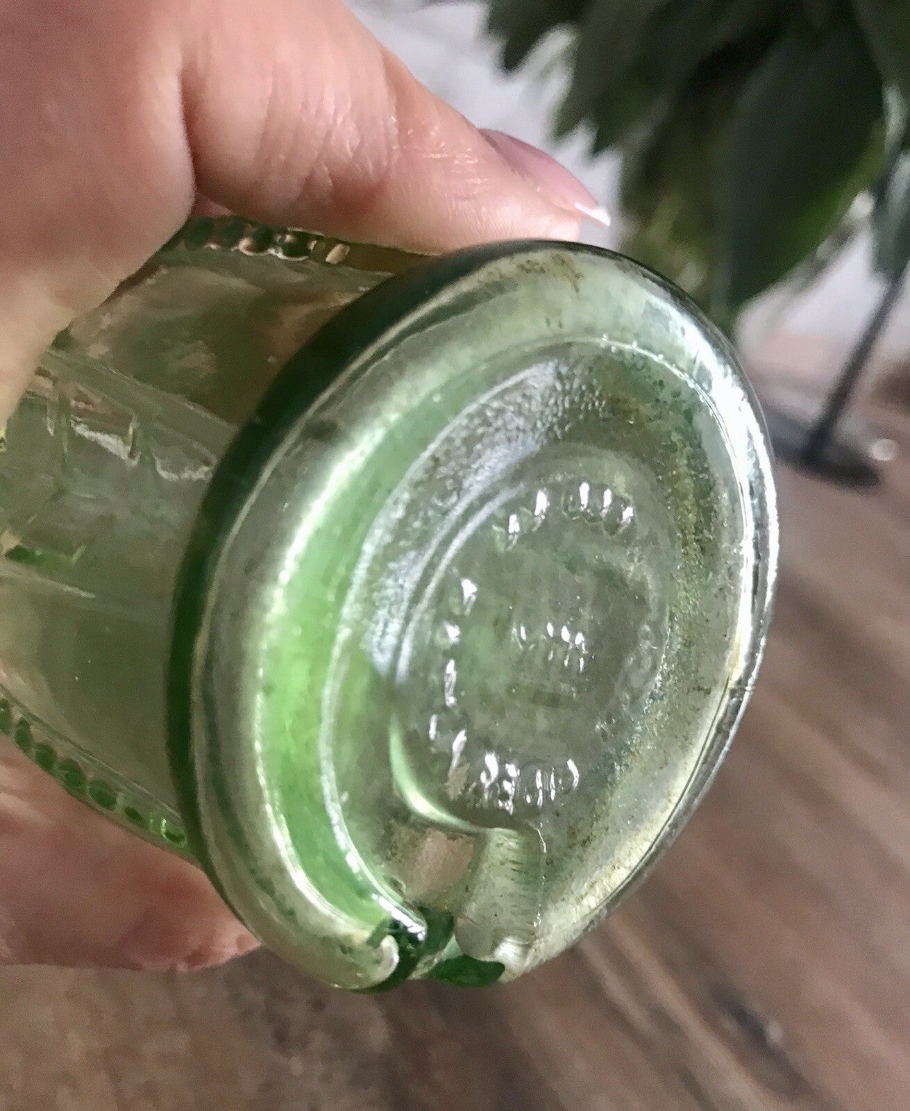 Antik? alt Vintage Flasche Glas grün Getränkflasche