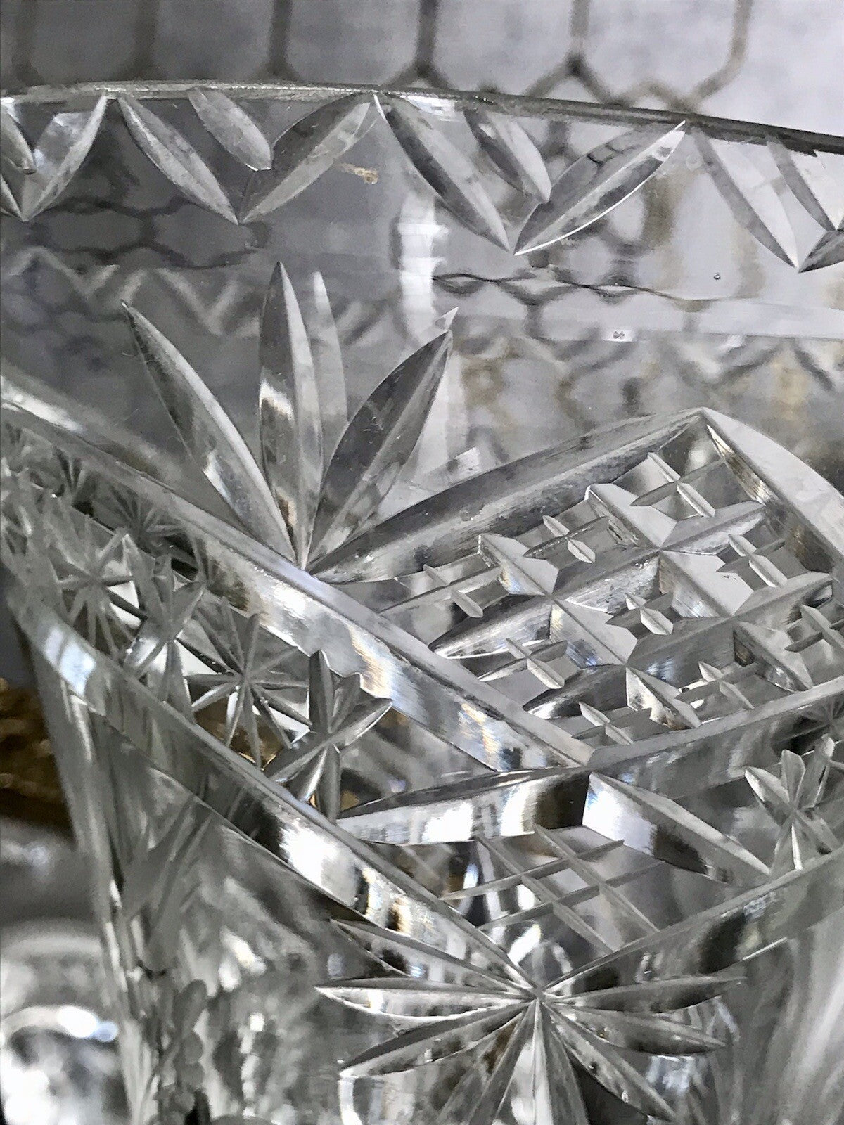 Antik Vase Glasvase Kristallglas geschliffen Art Déco Trichtervase Pokalvase