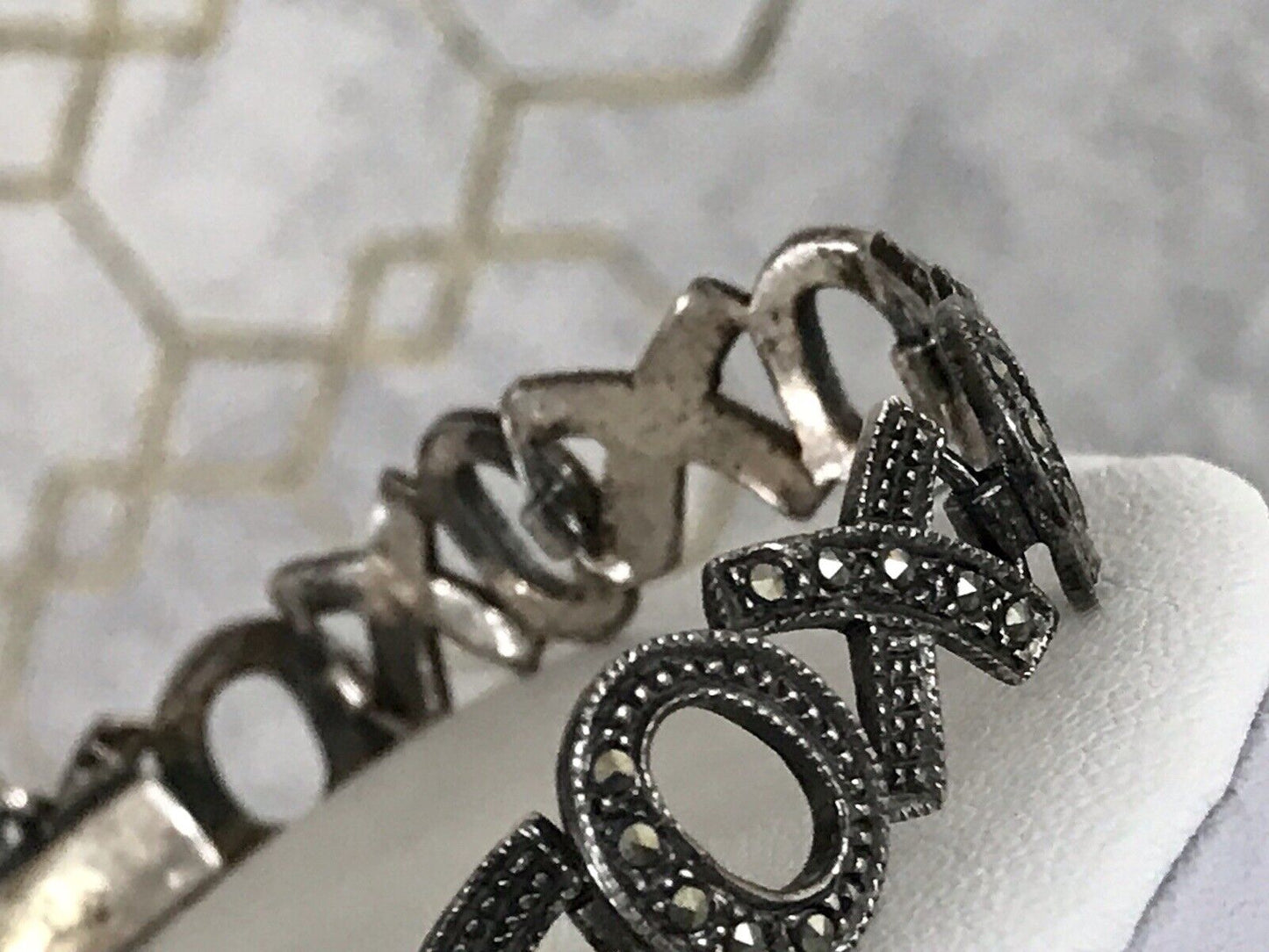 Vintage faszinierendes Armband XO Markasite Silber WOW
