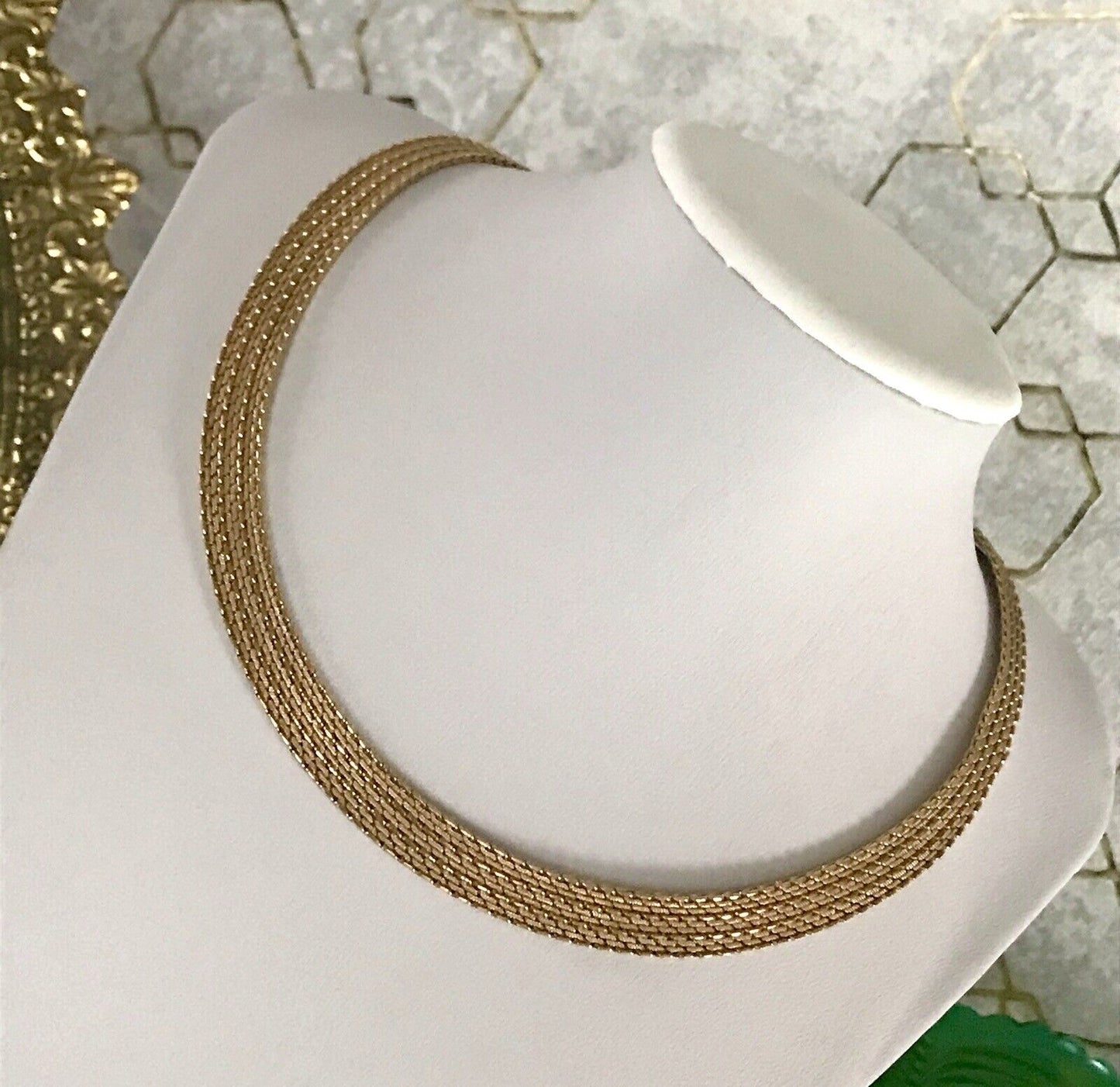 Vintage 60er MP Collier Halskette Amerik. Doublè gold Choker Statement SCHÖN