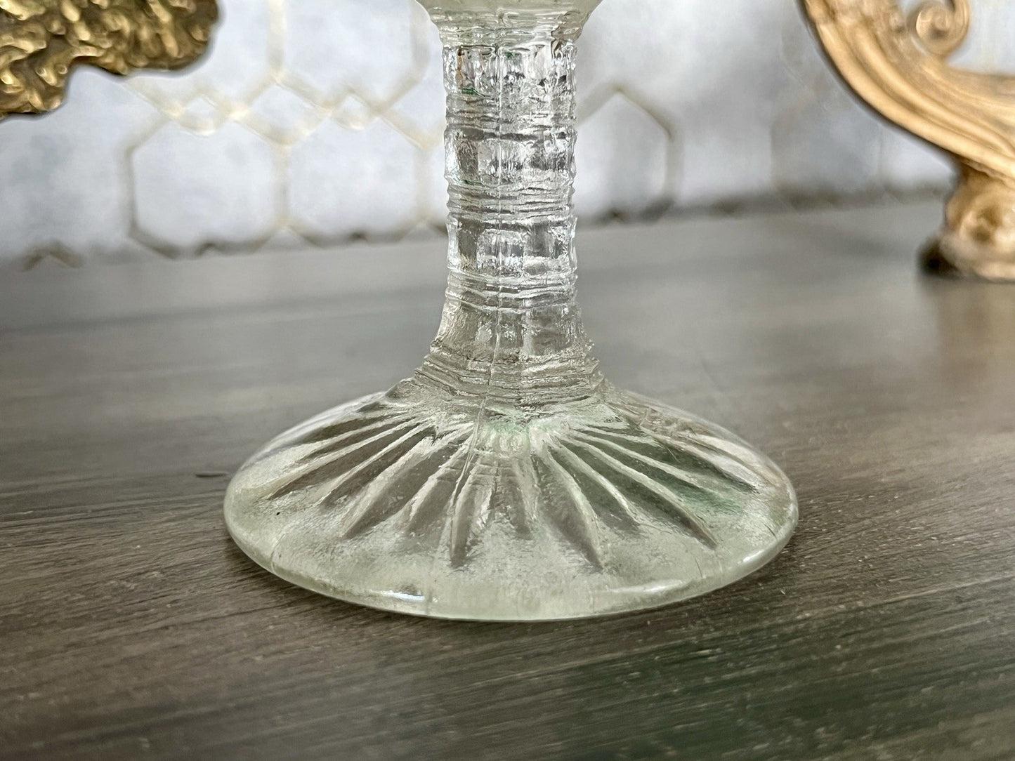 Antik Jugendstil Art Déco Pressglas Glas Fußschale Schale Zuckerschale