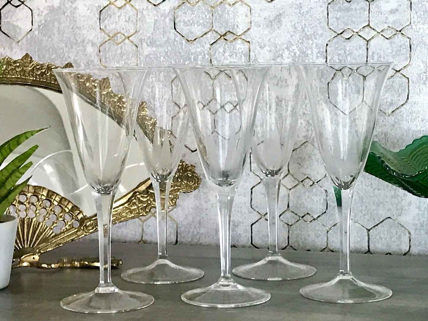 Antik Art Déco 5x Champagnerflöten Gläser Zeus Otto Rakel 40er Jahre Weisswasser