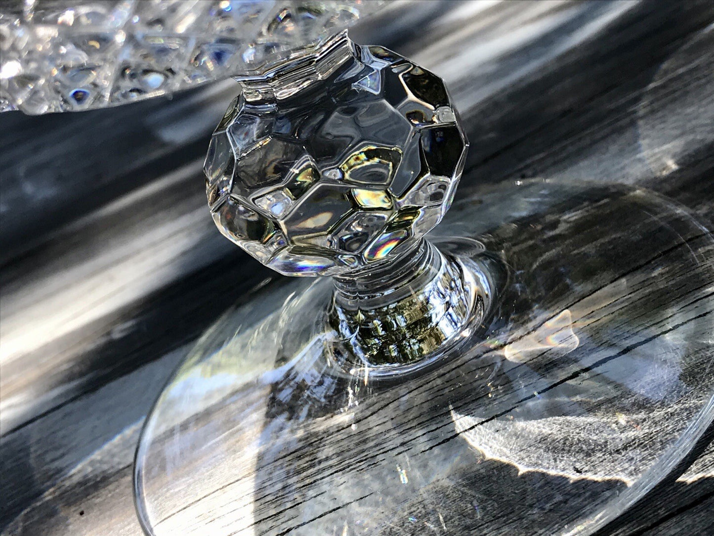 Alt Vintage Bleikristall Schale auf Fuß Glasschale Kristallglas Glas Edel