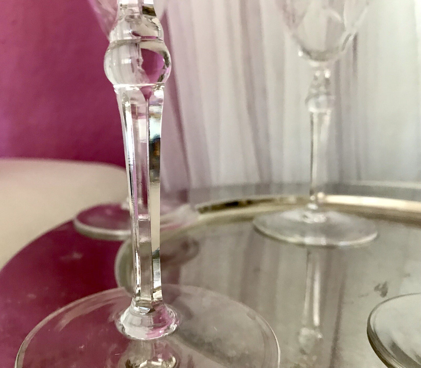 Antik Edel Art Déco 6x Weingläser Gläser Schliffdekor