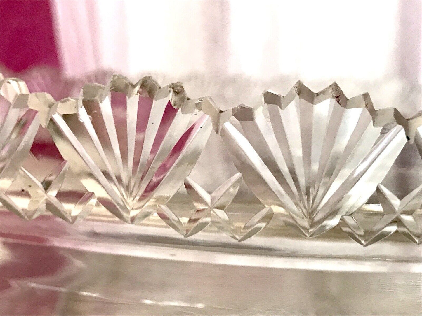 Antik Groß Bleikristall Schale Glasschale Jardiniere Kristallglas Glaseinsatz