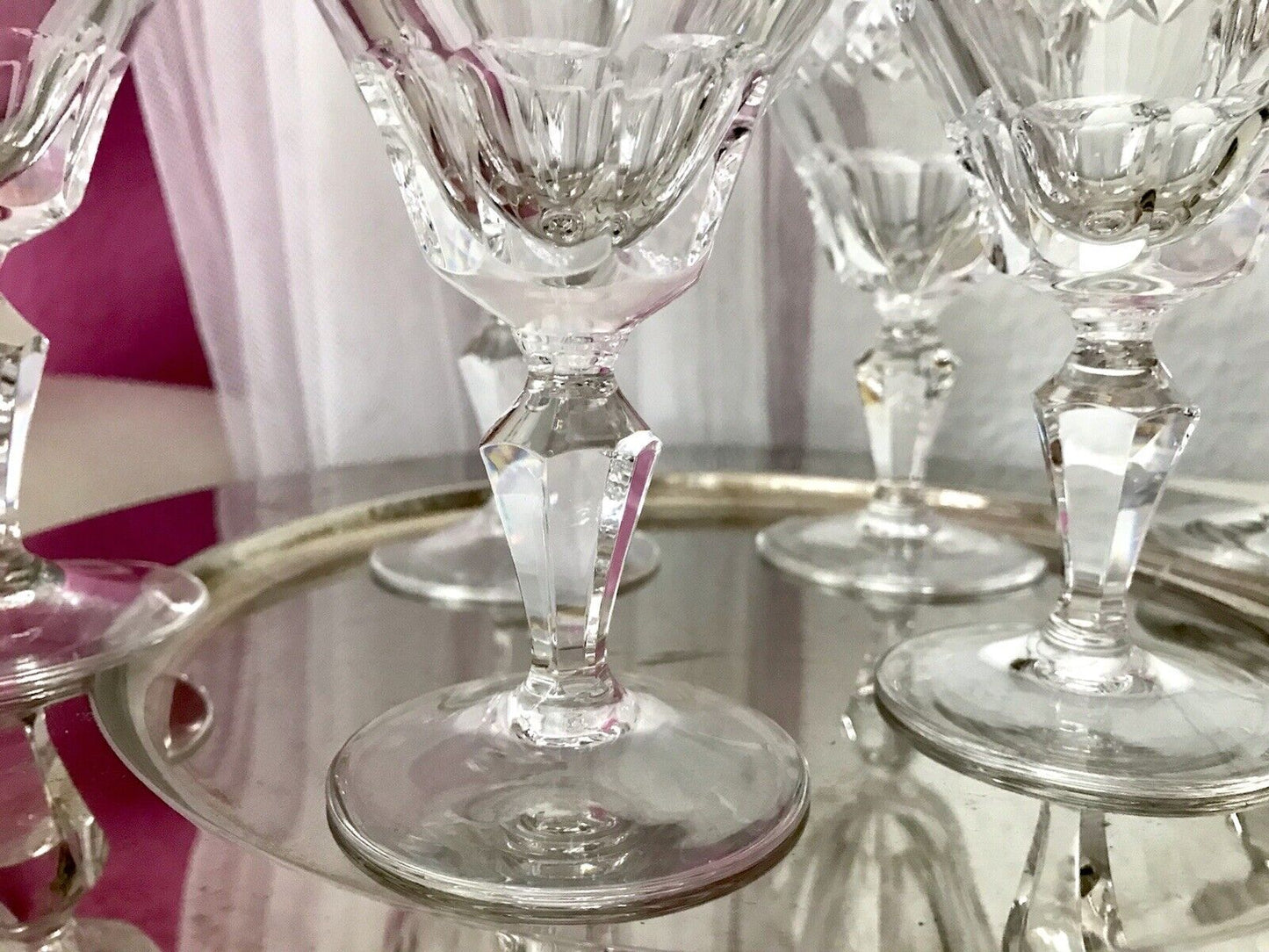 Vintage SEHR EDEL 6x Weingläser Gläser Kristallglas So schön!