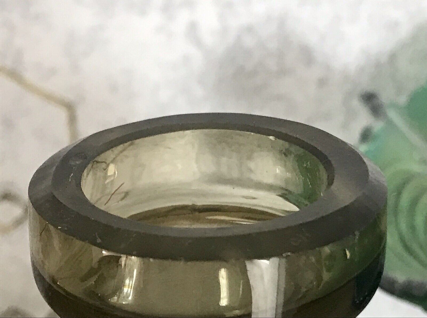 Antik Art Déco Bauhaus Glas Karaffe Dekanter Rauchglas wundervoll