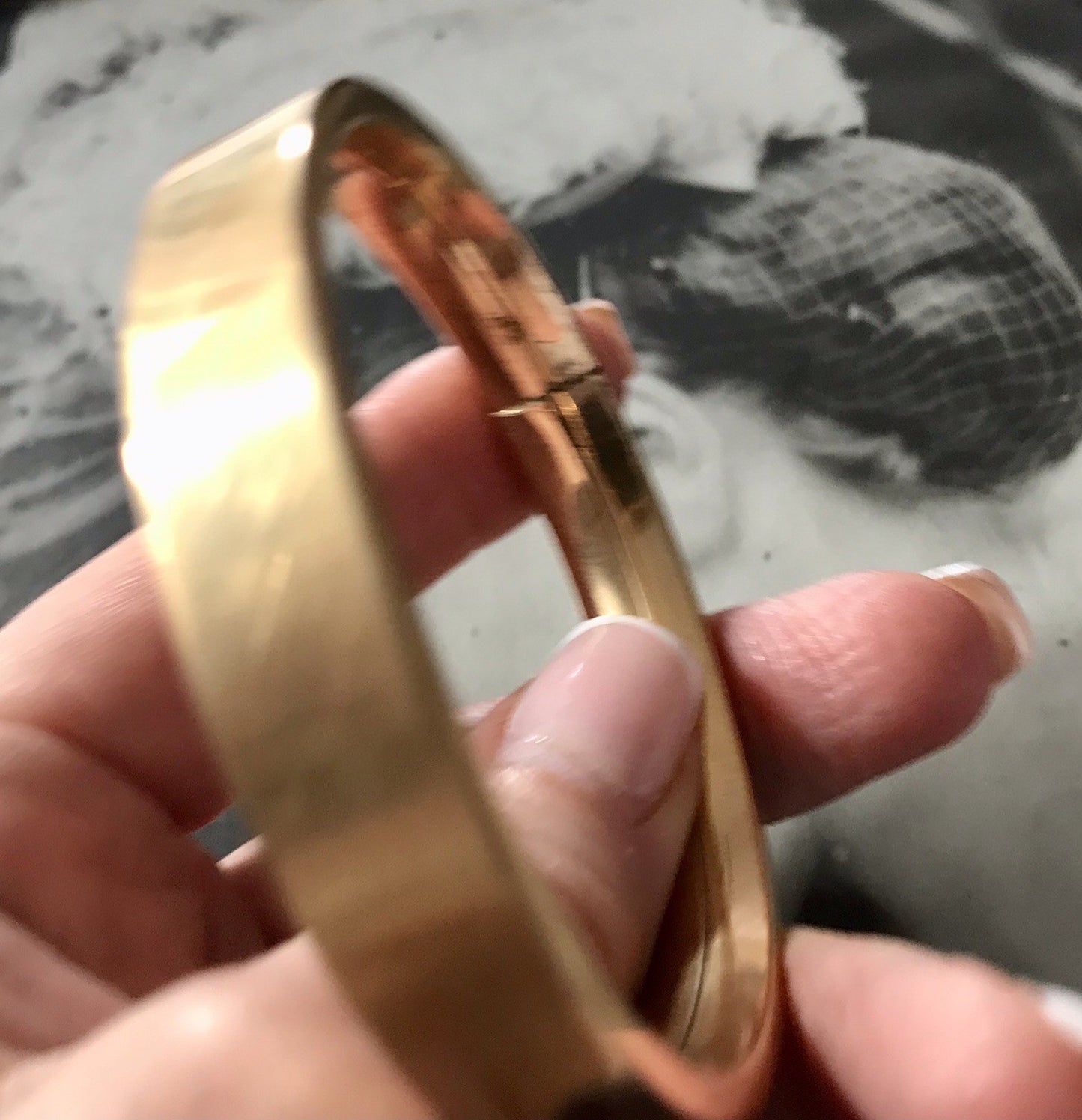 Antik Vintage Armband Armreif Klapp- Armspange Amerik. Doublè vergoldet gold