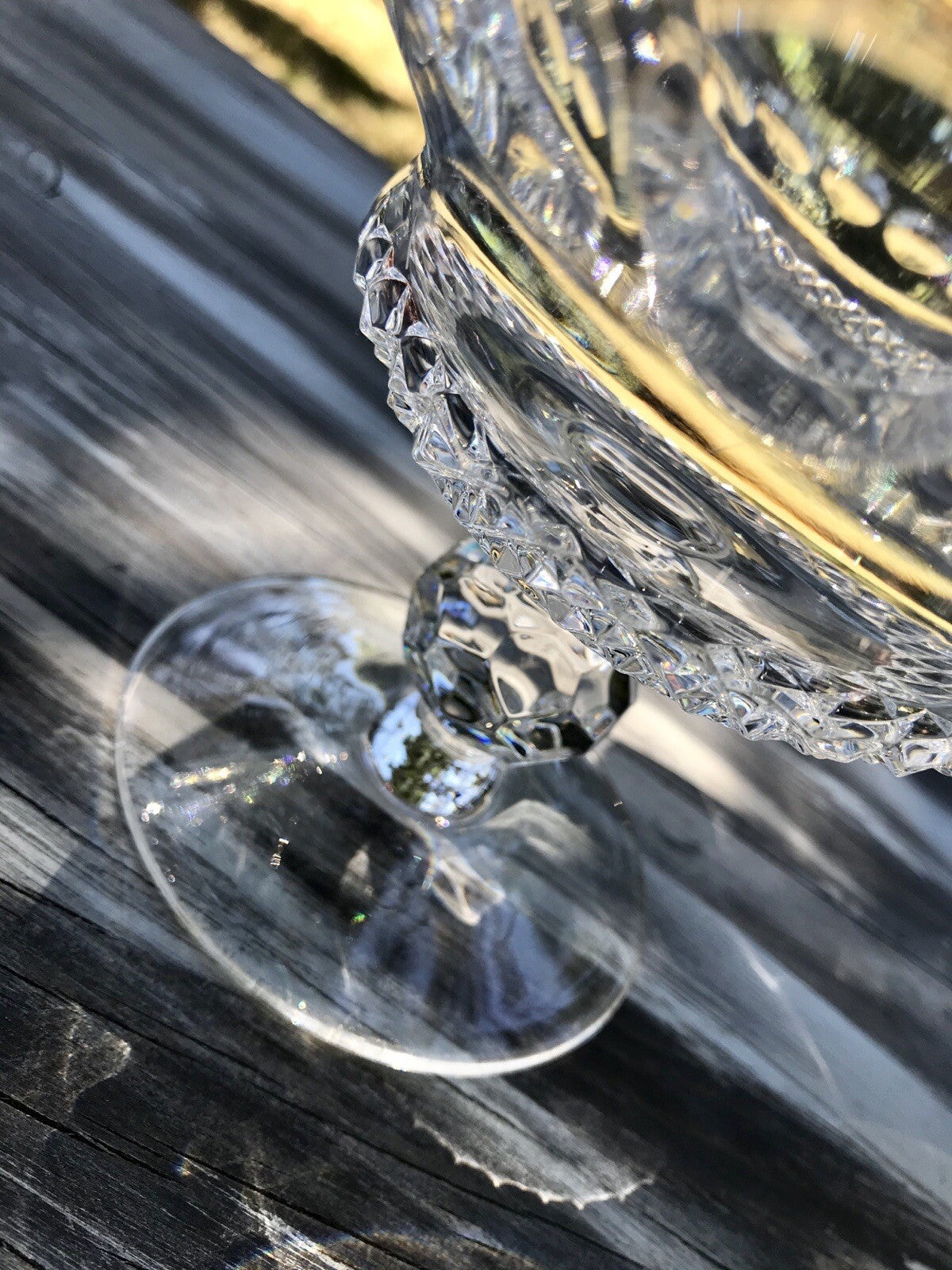 Alt Vintage Bleikristall Schale auf Fuß Glasschale Kristallglas Glas Edel
