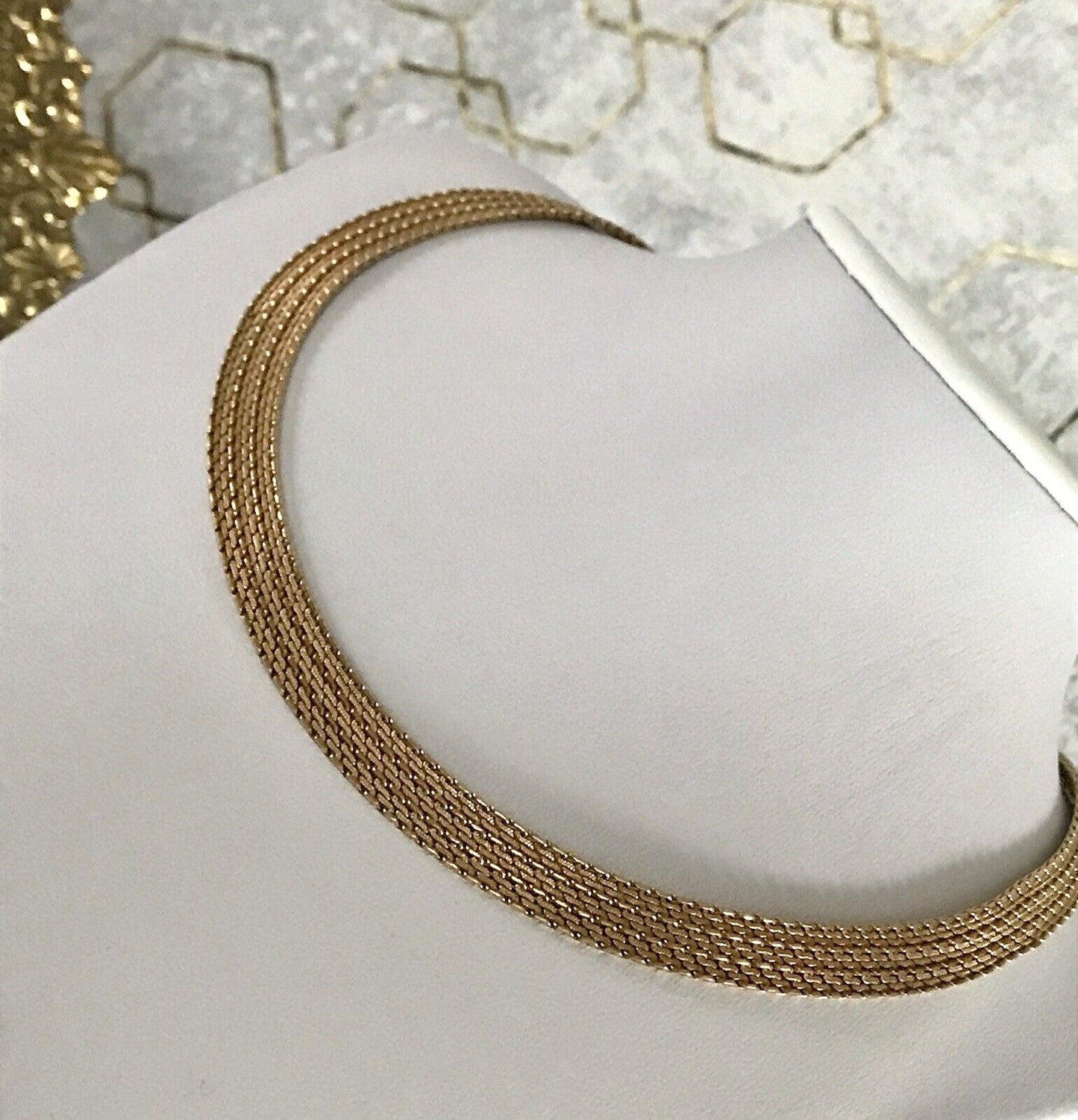 Vintage 60er MP Collier Halskette Amerik. Doublè gold Choker Statement SCHÖN