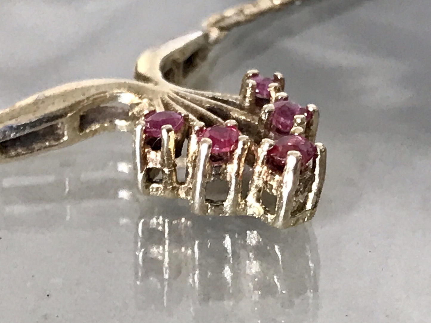 Antik Edel Jugendstil 925 Silber vergoldet Collier Halskette Rubine SCHÖN
