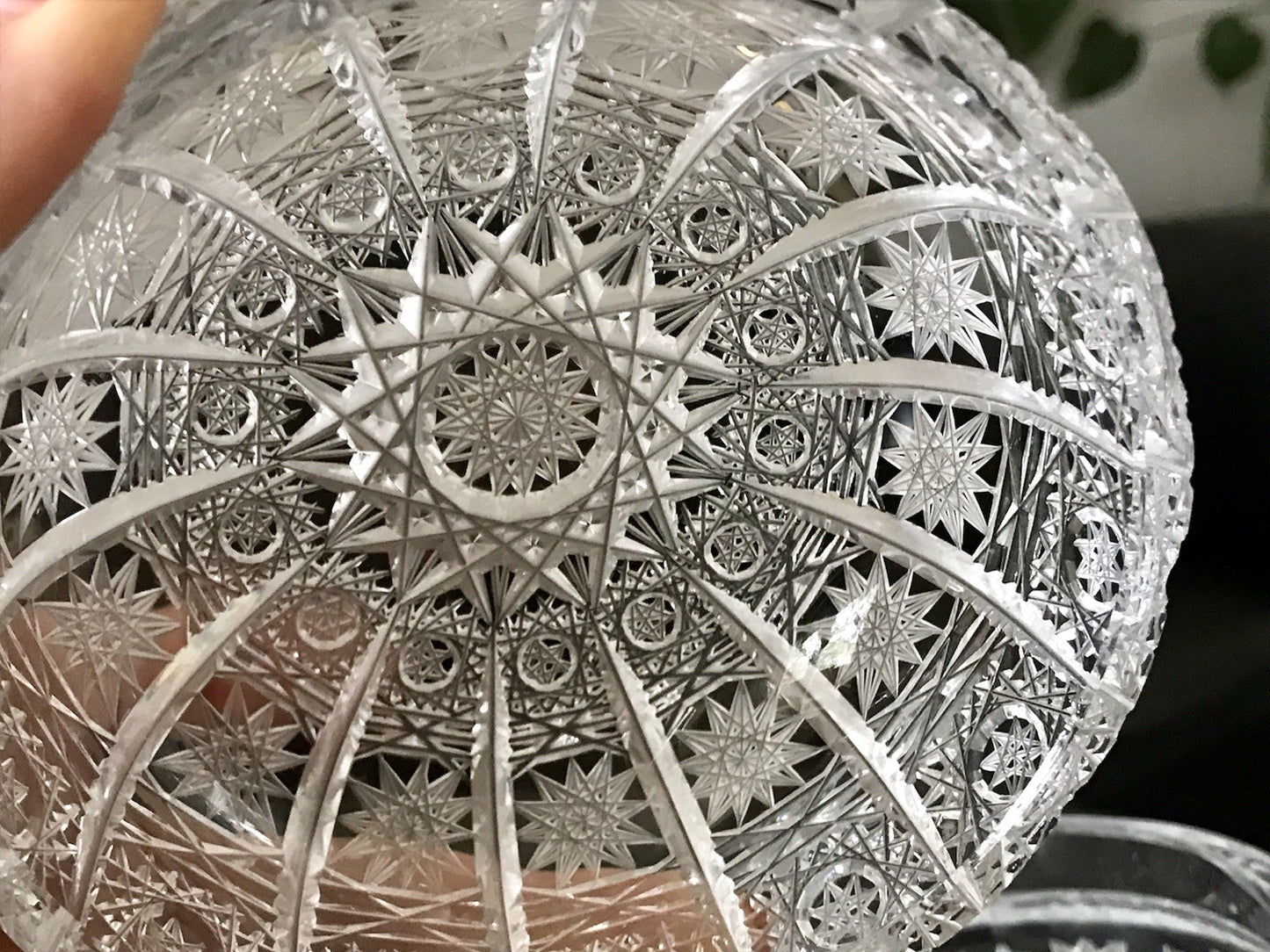 Vintage EDEL Glasdose Schale m. Deckel Bonboniere Kristallglas Schliff