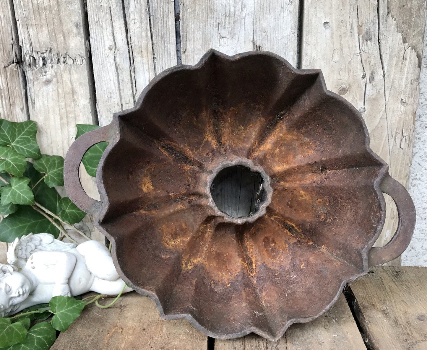 Antik Eisenguss Guglhupf Form Kuchen Backform Gusseisen